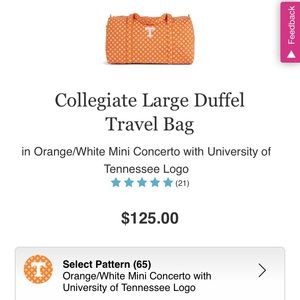 Vera Bradley Tennessee duffle